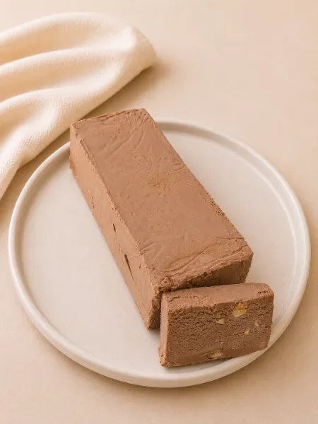 Barra helada de chocolate con almendras
